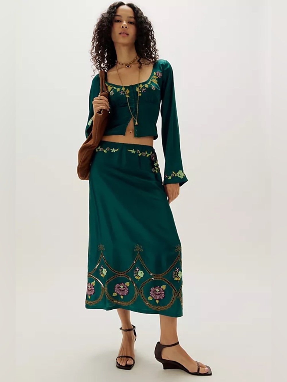 NWT! FP Free People Autumn Midi Skirt Set Sz Large